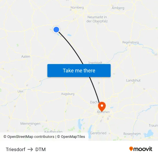 Triesdorf to DTM map