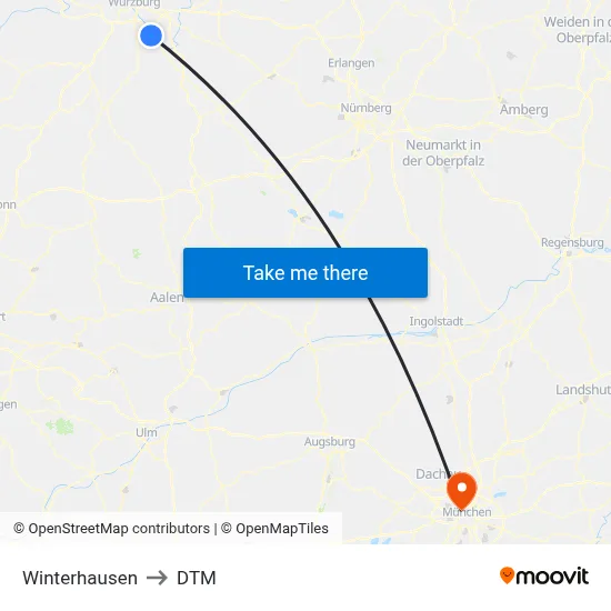 Winterhausen to DTM map