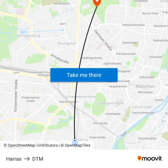 Harras to DTM map