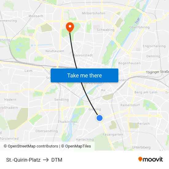 St.-Quirin-Platz to DTM map