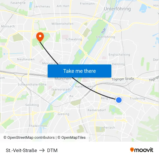 St.-Veit-Straße to DTM map