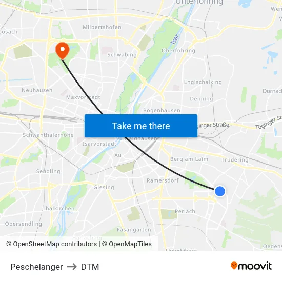 Peschelanger to DTM map
