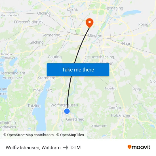 Wolfratshausen, Waldram to DTM map