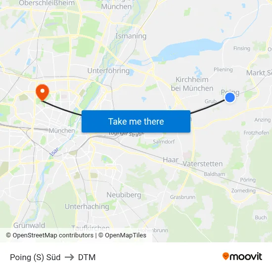 Poing (S) Süd to DTM map