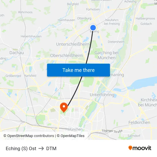 Eching (S) Ost to DTM map
