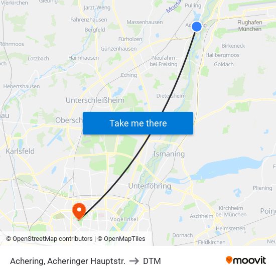 Achering, Acheringer Hauptstr. to DTM map