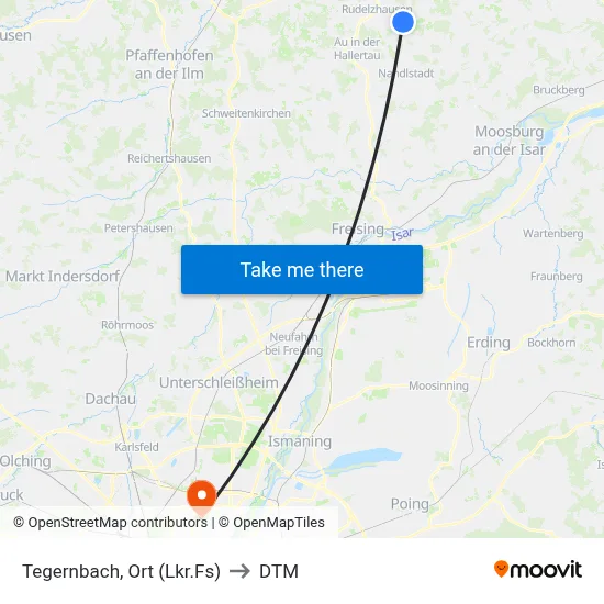 Tegernbach, Ort (Lkr.Fs) to DTM map