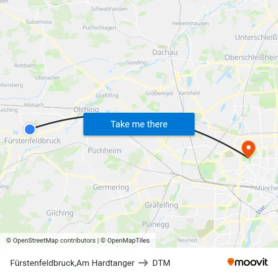 Fürstenfeldbruck,Am Hardtanger to DTM map