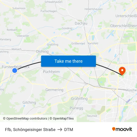 Ffb, Schöngeisinger Straße to DTM map