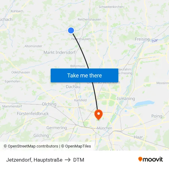 Jetzendorf, Hauptstraße to DTM map