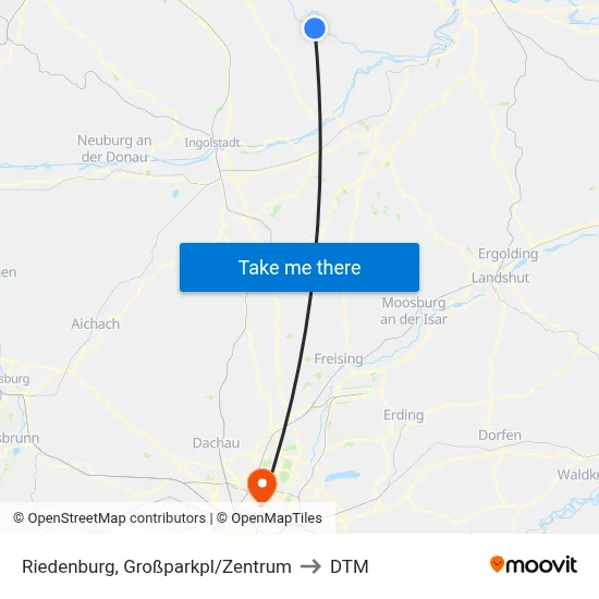 Riedenburg, Großparkpl/Zentrum to DTM map