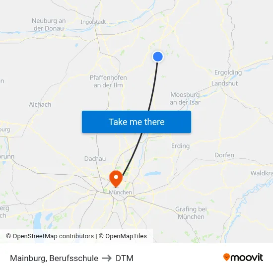 Mainburg, Berufsschule to DTM map