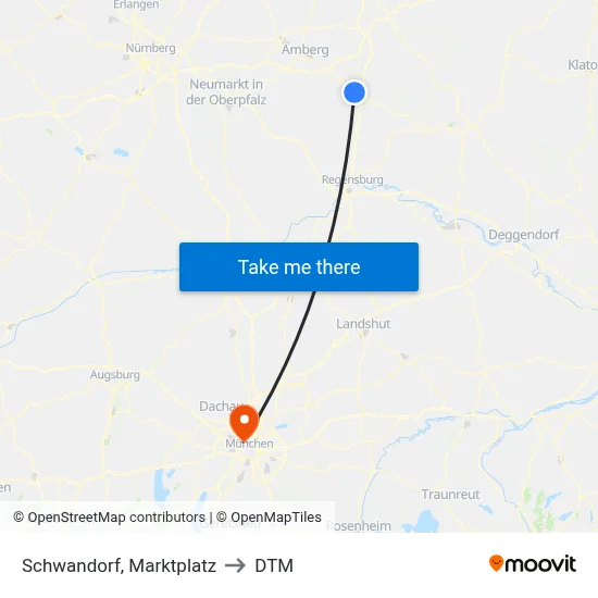 Schwandorf, Marktplatz to DTM map