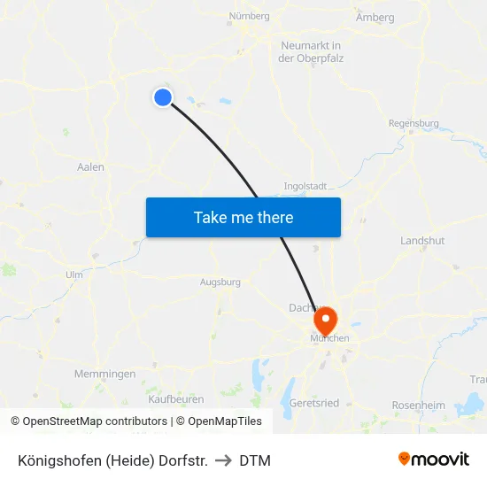 Königshofen (Heide) Dorfstr. to DTM map