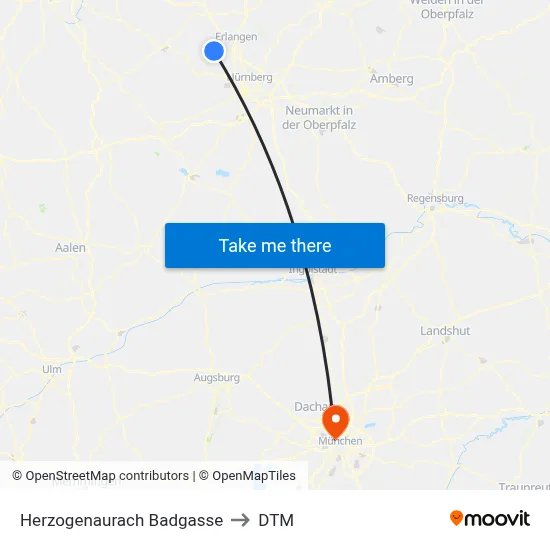 Herzogenaurach Badgasse to DTM map
