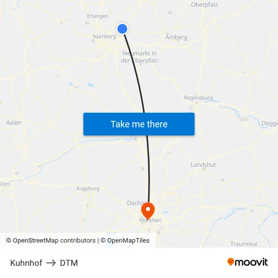 Kuhnhof to DTM map