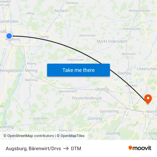 Augsburg, Bärenwirt/Drvs to DTM map