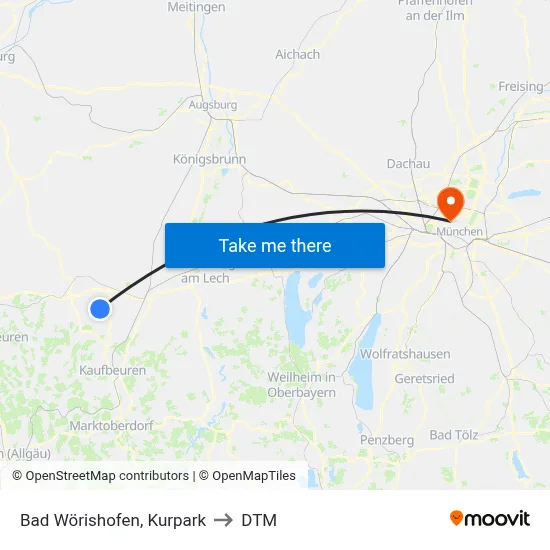 Bad Wörishofen, Kurpark to DTM map