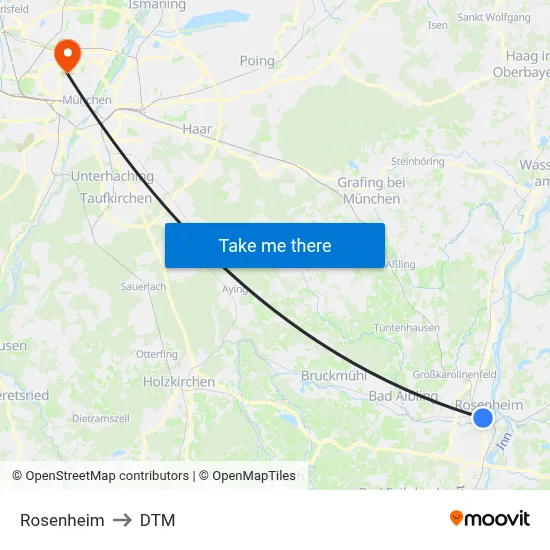 Rosenheim to DTM map