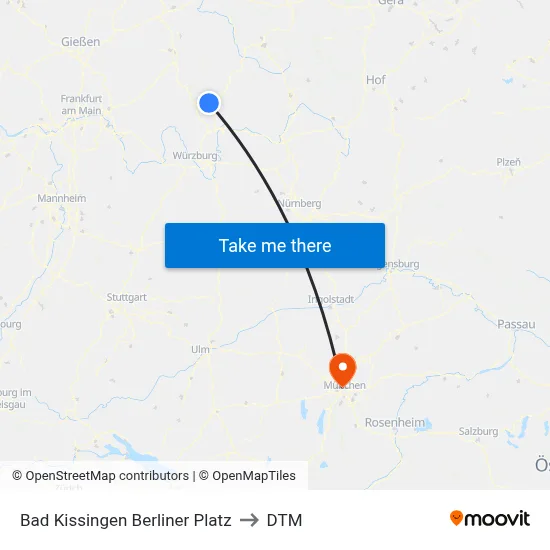 Bad Kissingen Berliner Platz to DTM map