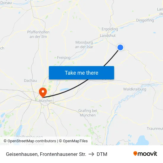 Geisenhausen, Frontenhausener Str. to DTM map