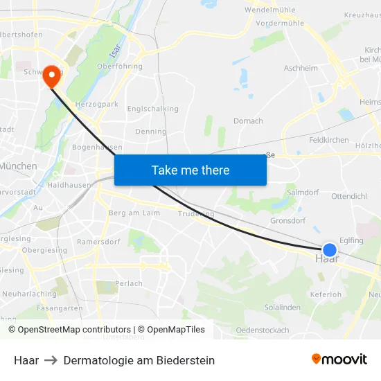 Haar to Dermatologie am Biederstein map