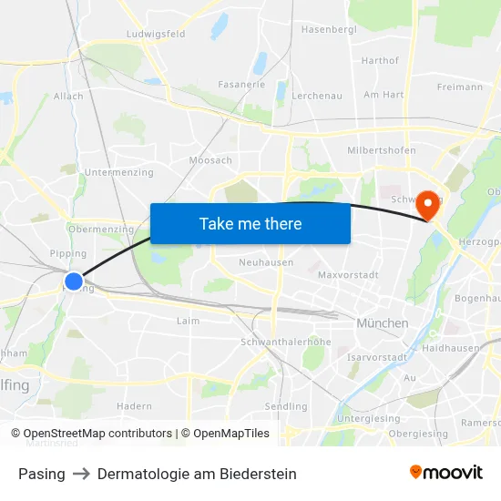 Pasing to Dermatologie am Biederstein map