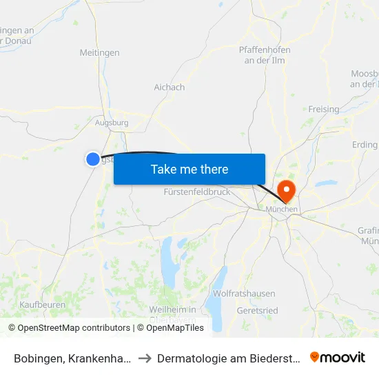 Bobingen, Krankenhaus to Dermatologie am Biederstein map