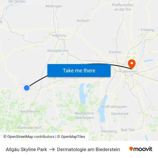 Allgäu Skyline Park to Dermatologie am Biederstein map
