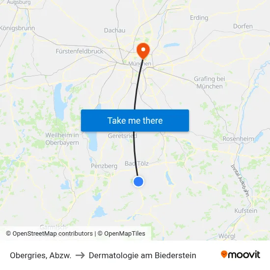 Obergries, Abzw. to Dermatologie am Biederstein map