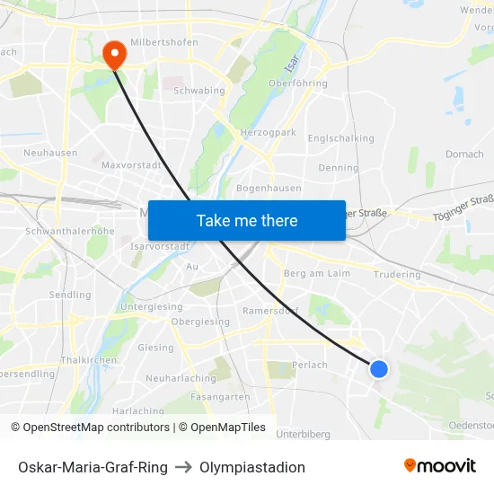Oskar-Maria-Graf-Ring to Olympiastadion map