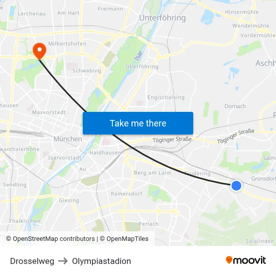 Drosselweg to Olympiastadion map