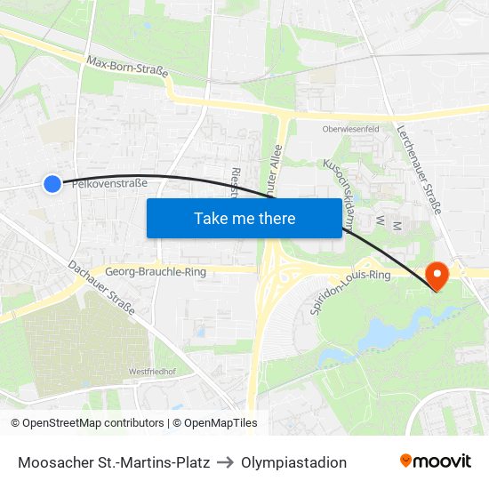 Moosacher St.-Martins-Platz to Olympiastadion map