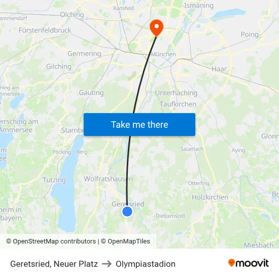 Geretsried, Neuer Platz to Olympiastadion map
