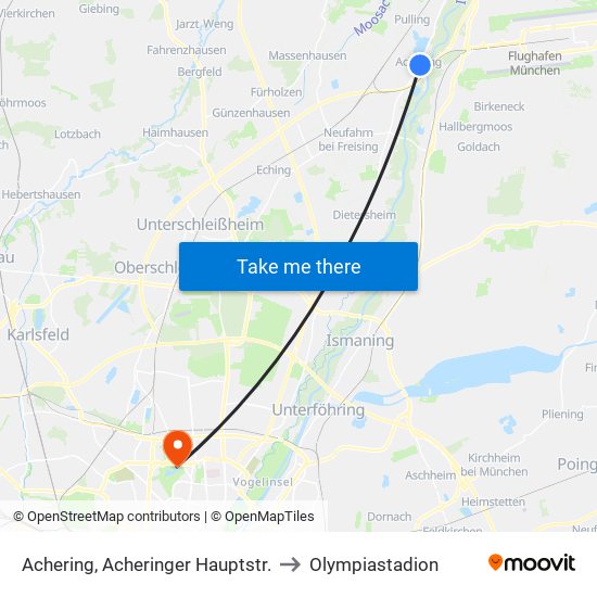 Achering, Acheringer Hauptstr. to Olympiastadion map