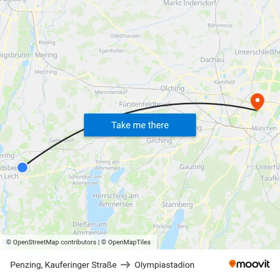 Penzing, Kauferinger Straße to Olympiastadion map