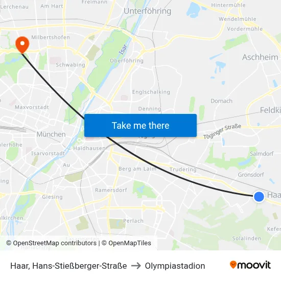 Haar, Hans-Stießberger-Straße to Olympiastadion map