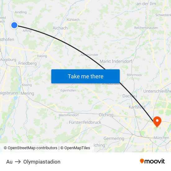 Au to Olympiastadion map