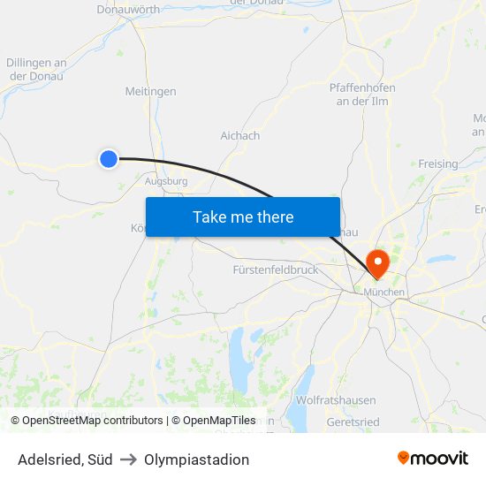 Adelsried, Süd to Olympiastadion map