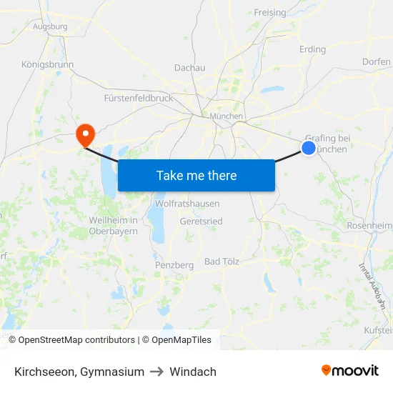 Kirchseeon, Gymnasium to Windach map