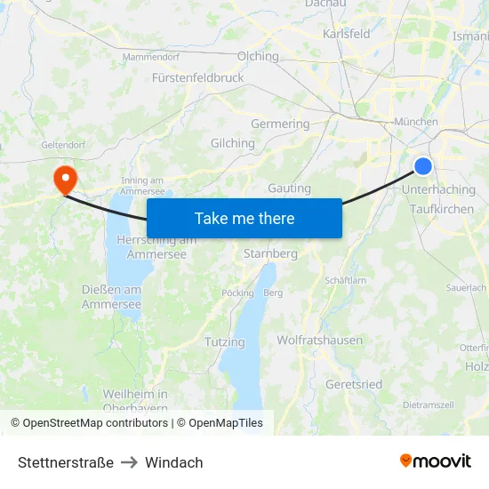 Stettnerstraße to Windach map