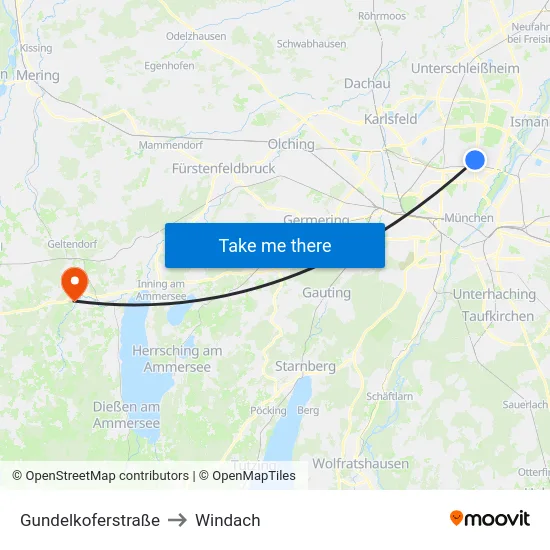 Gundelkoferstraße to Windach map