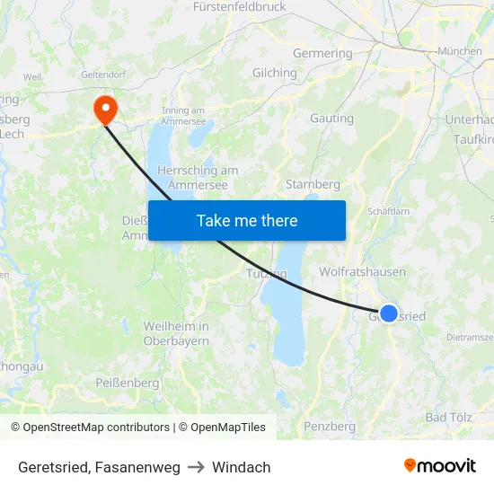 Geretsried, Fasanenweg to Windach map