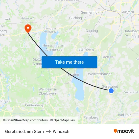 Geretsried, am Stern to Windach map