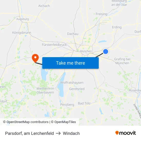 Parsdorf, am Lerchenfeld to Windach map