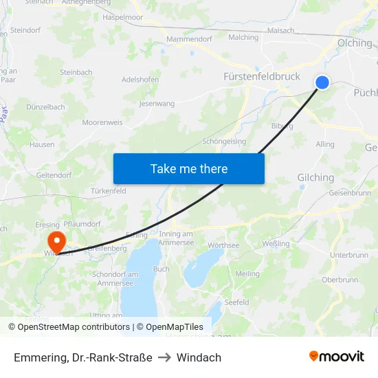 Emmering, Dr.-Rank-Straße to Windach map