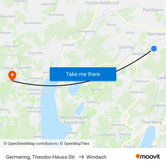 Germering, Theodor-Heuss-Str. to Windach map