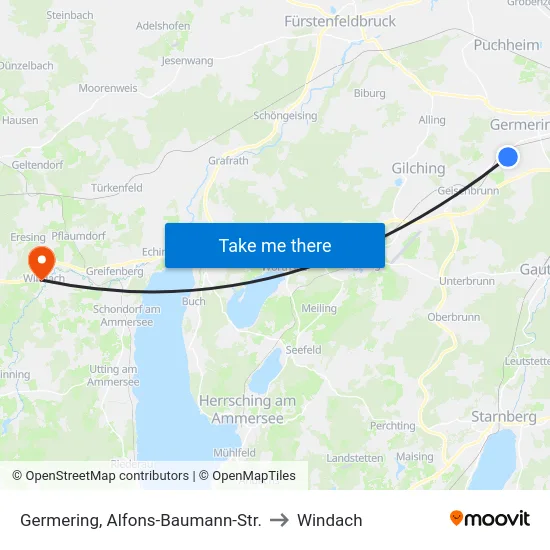 Germering, Alfons-Baumann-Str. to Windach map