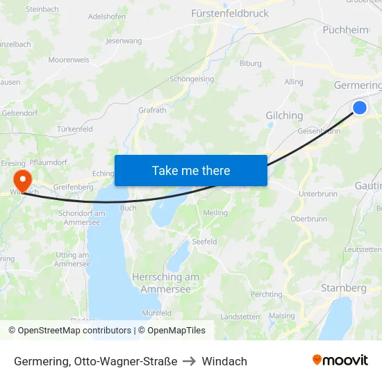 Germering, Otto-Wagner-Straße to Windach map