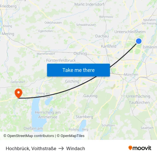 Hochbrück, Voithstraße to Windach map